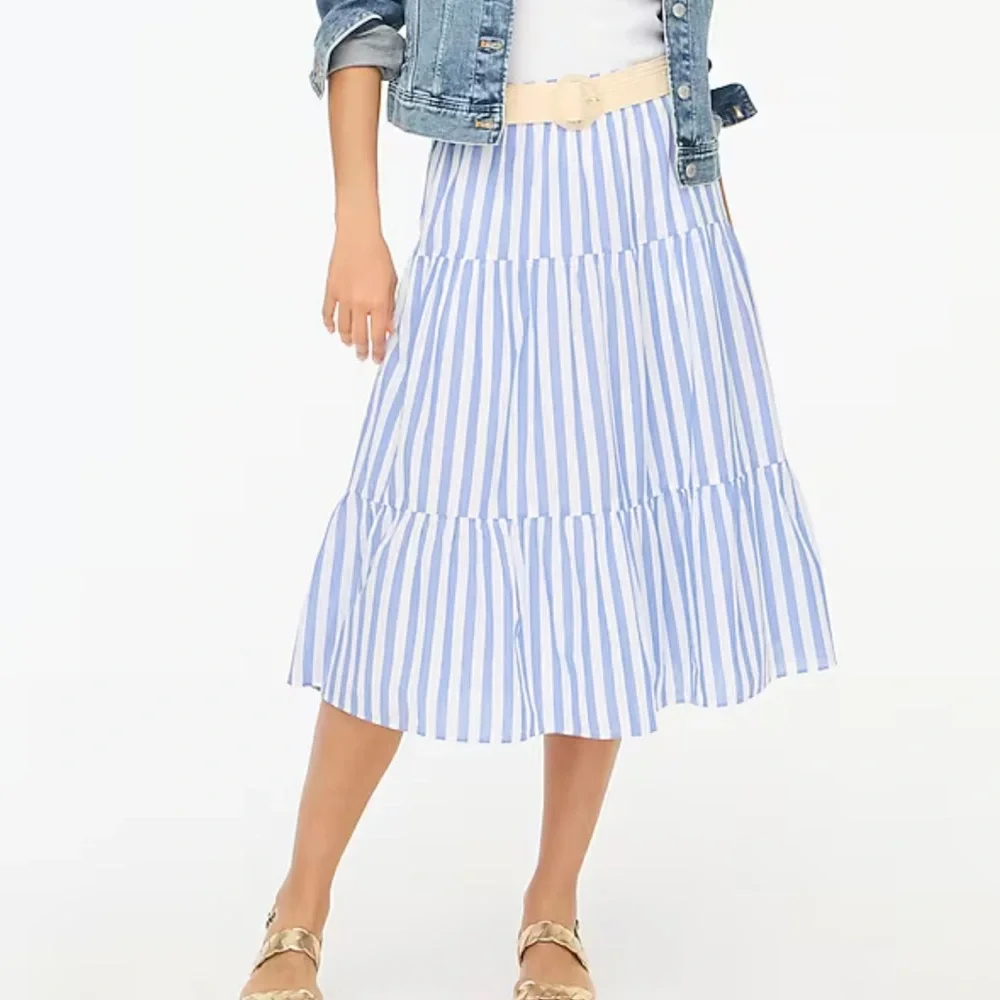 J. Crew Striped Blue and White Women's Skirt 2x NWT - Picture 1 of 9